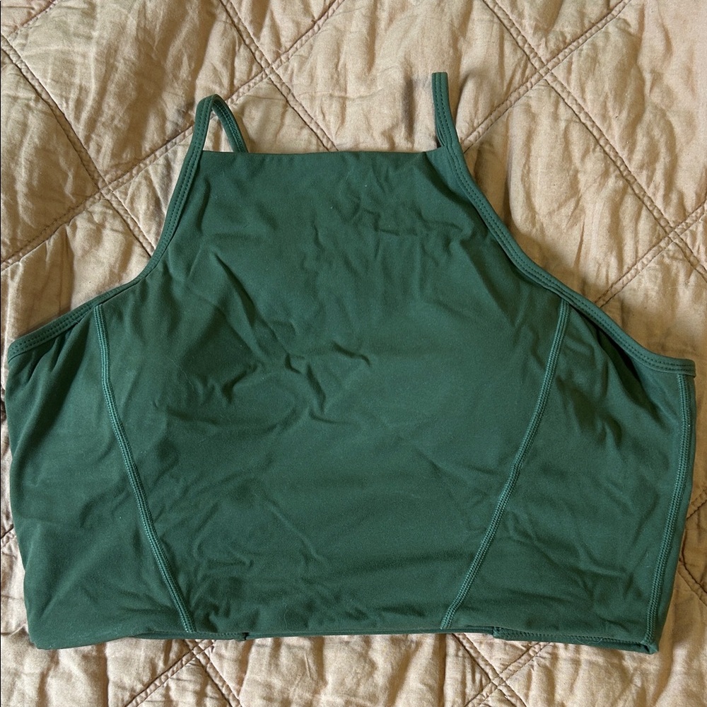 BuffBunny Forest Green High-Neck Sports Bra